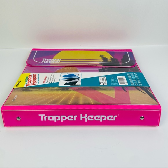 Mead Original Trapper Keeper Binder Retro Portfolio Vintage Style SUNSET Pink - Picture 4 of 8